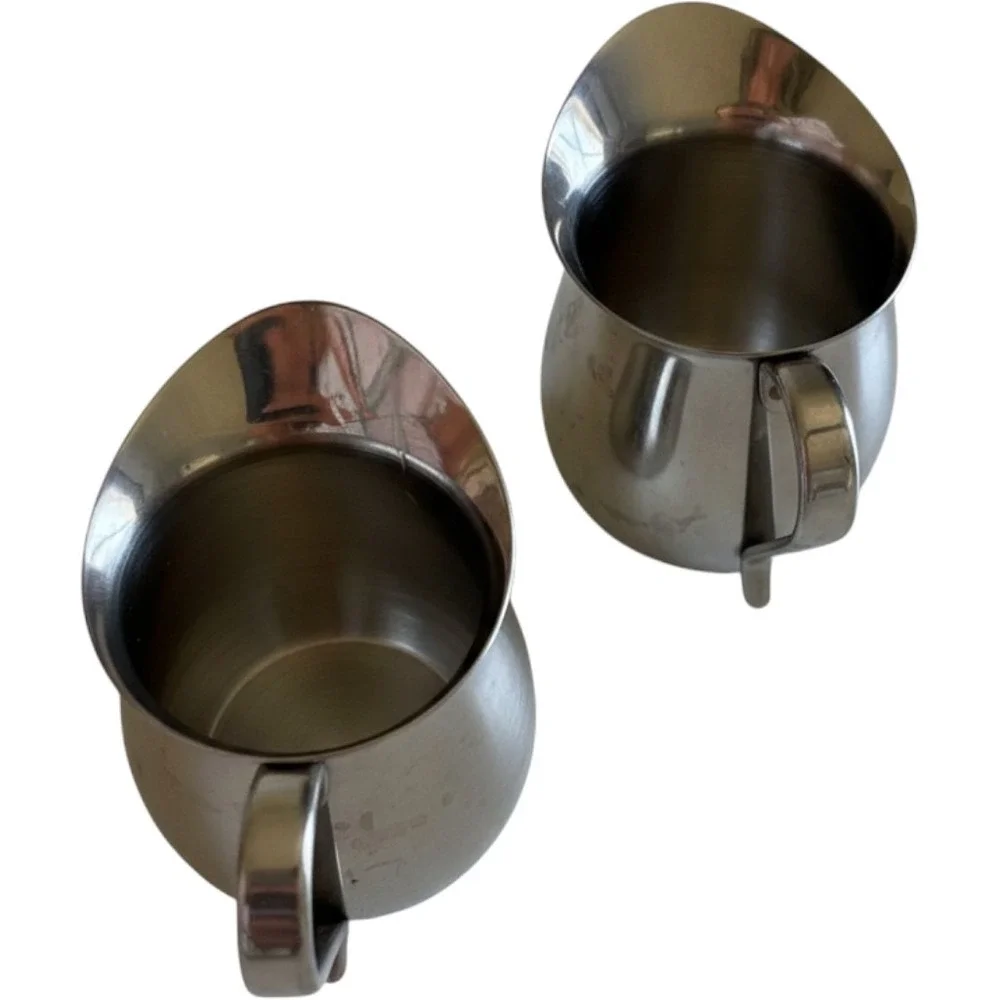 Adcraft 18-8 Stainless Steel Creamer Pitchers Set of 2 Japan Silver Bell Shape‎
